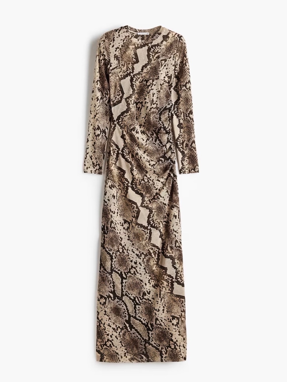 Stella McCartney Neutral Brown Snake-Print Mesh Long Dress Size M